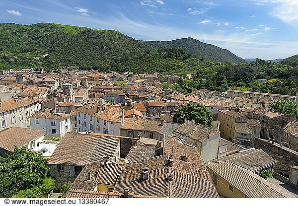 France  Herault  Lodeve  panorama on the old town seen since the Cathedral Saint Fulcran of the XIIIth century