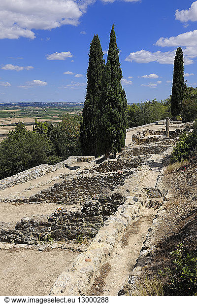 France Herault Nissan lez Enserune the Oppidum d'Enserune is an ancient hill town between the sixth century BC and first century AD silos that have been used for storing food