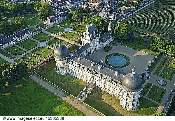 France  Indre  Berry  Loire Castles  Chateau de Valencay (aerial view)