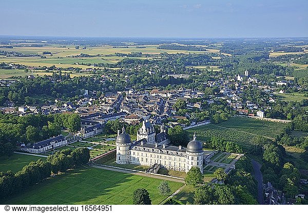 France  Indre  Berry  Loire Castles  Chateau de Valencay (aerial view)