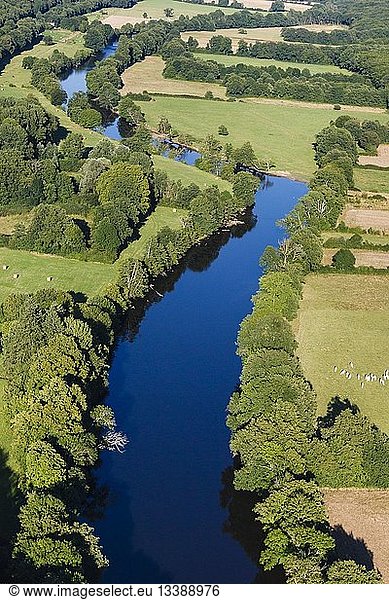 France  Indre  Ciron  la Creuse river valley (aerial view)