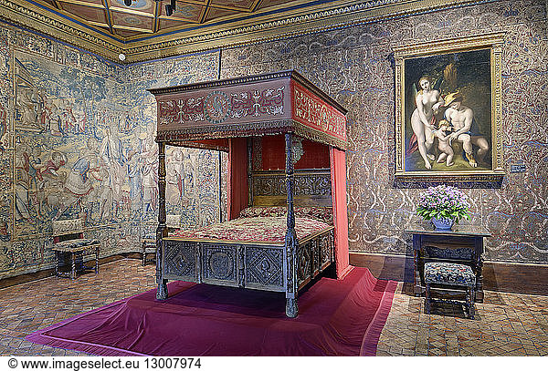 France  Indre et Loire  Loire Castles  Chateau de Chenonceau  Catherine de Medicis's bedroom