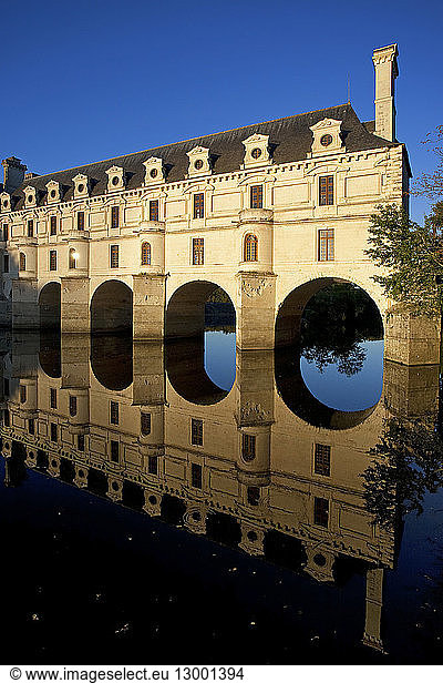 France  Indre et Loire  Loire Castles  Chateau de Chenonceau  Renaissance style  built over Cher River
