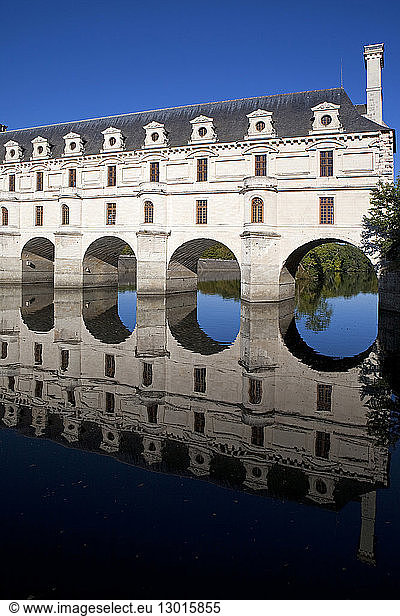 France  Indre et Loire  Loire Castles  Chateau de Chenonceau  Renaissance style  built over Cher River