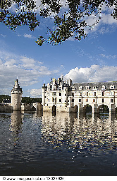 France  Indre et Loire  Loire Castles  Chenonceau  Chateau de Chenonceau built on Cher River