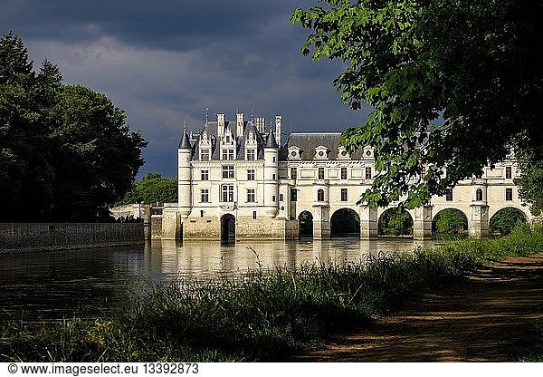 France  Indre et Loire  Loire Valley  castle of Chenonceau  built between 1513 - 1521 in Renaissance style  over the Cher river