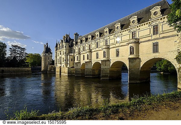 France  Indre et Loire  Loire Valley  Castle of Chenonceau on the World Heritage list of UNESCO  built between 1513 1521 in Renaissance style  over the Cher river
