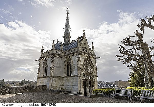 France  Indre et Loire  Loire valley listed as World Heritage by UNESCO  Amboise  Amboise castle  Saint Hubert chapel where is buried Leonardo da Vinci