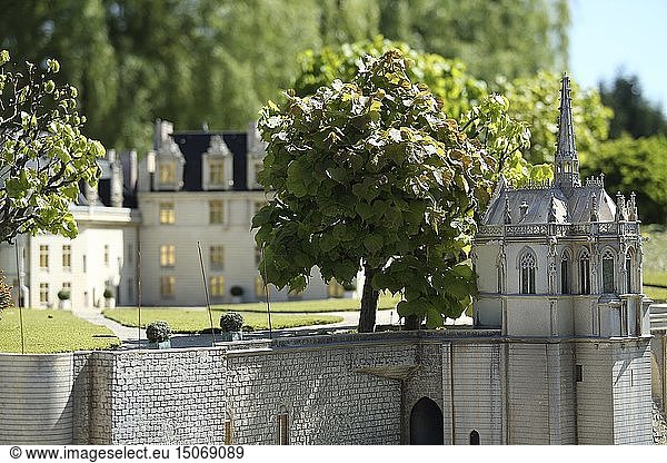France  Indre et Loire  Loire valley listed as World Heritage by UNESCO  Amboise  Mini-Chateau Park  model of Amboise castle