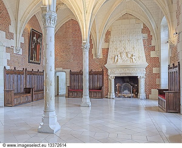 France  Indre et Loire  Loire Valley listed as World Heritage by UNESCO  Amboise  Royal castle of Amboise  the chimney of the King's Council Room
