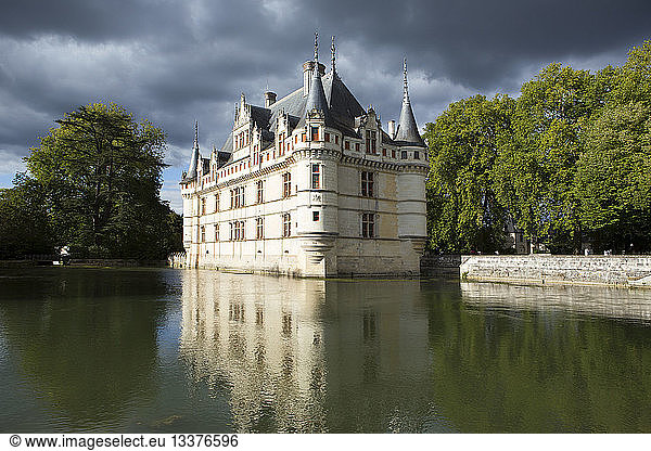 France  Indre et Loire  Loire Valley listed as World Heritage by UNESCO  Azay le Rideau  Azay le Rideau castle on the Indre river