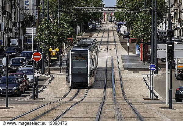 France  Indre et Loire  Loire valley listed as World Heritage by UNESCO  Tours  Tramway