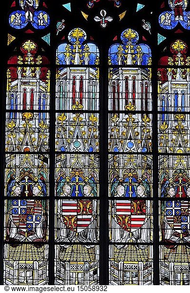 France  Indre et Loire  Tours  Saint Gatien cathedral  bay  stained glass