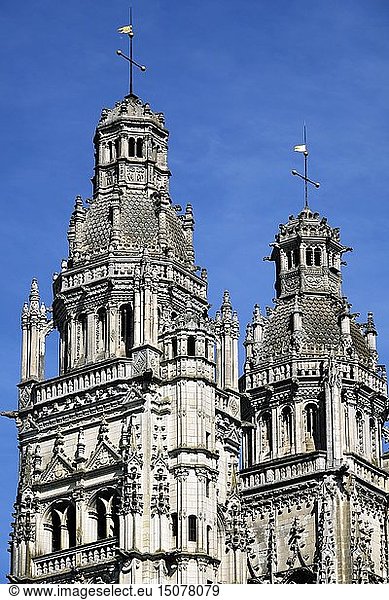France  Indre et Loire  Tours  Saint Gatien cathedral  towers