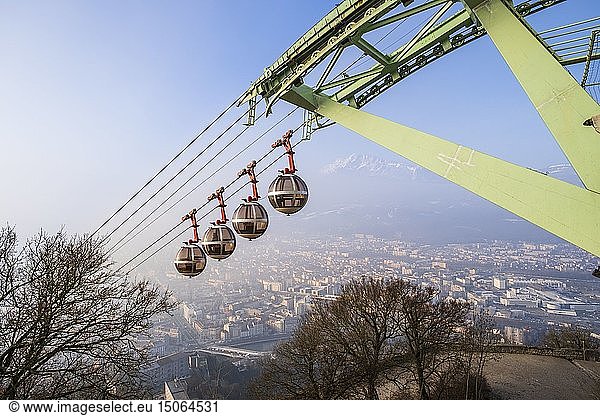 France  Isere  Grenoble  Grenoble-Bastille cable car and its Bubbles  the oldest city cable car in the world