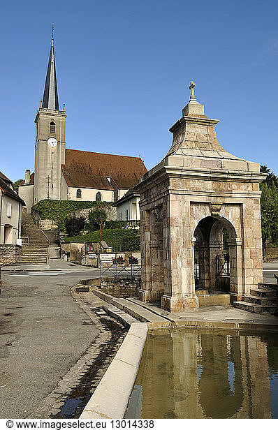 France  Jura  the Serre Massif  Moissey  Great Fountain of the eighteenth century  the church