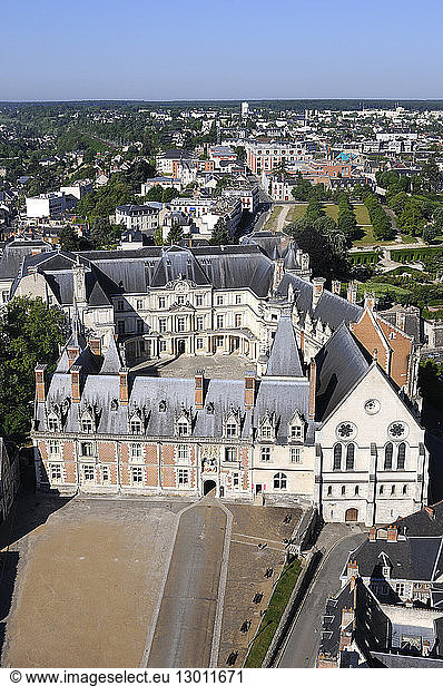 France  Loir-et-Cher  Loire valley listed as World heritage by UNESCO  the castle of Blois (aerial view)