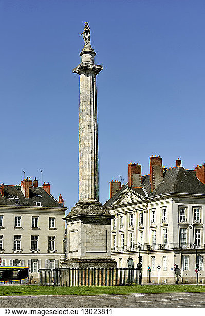 France  Loire Atlantique  Nantes  European Green Capital 2013  Place du Marechal Foch  statue of Louis XVI on a column