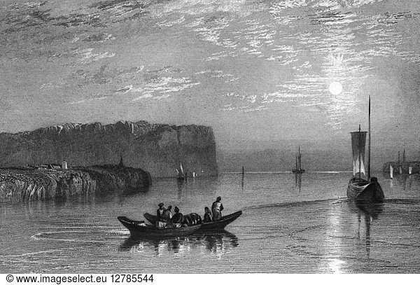 FRANCE: LOIRE. Scene on the Loire River in France. Steel engraving  English  c1835  after J.M.W. Turner.