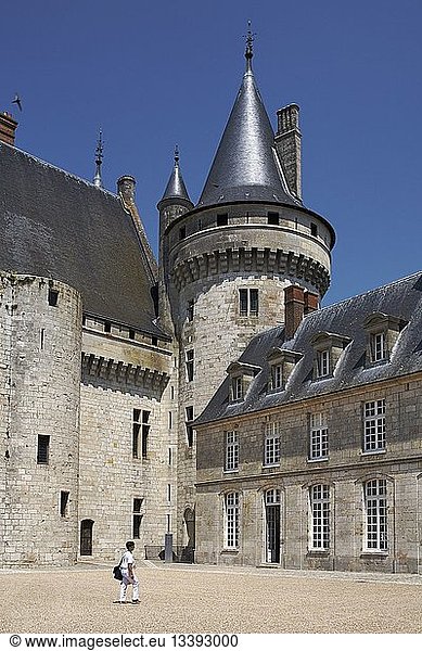 France  Loiret  Loire Valley listed as World Heritage by UNESCO  Sully sur Loire Castle from 14th/17th century  must be marked Castles Sully sur Loire  owned by the department of Loiret  courtyard