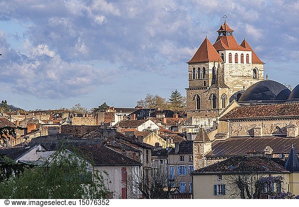 France  Lot  Quercy  Cahors  the cathedral Saint Etienne  dated 12 th. century  roman style  listed as World Heritage by UNESCO