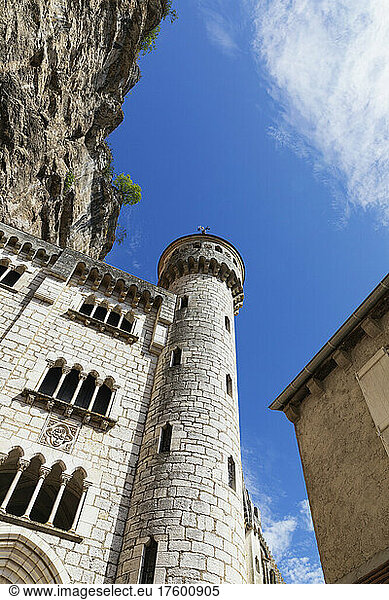 France  Lot  Rocamadour  Tower of Sanctuaire Notre-Dame de Rocamadour