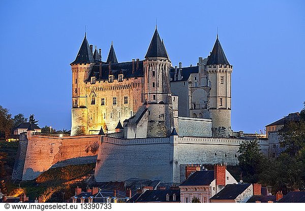 France  Maine et Loire  Loire Valley listed as World Heritage by UNESCO  Saumur  castle of Saumur along the Loire river