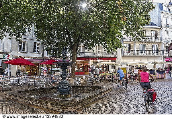 France  Maine et Loire  Loire valley listed as World Heritage by UNESCO  Saumur  old town  Puits Neuf square