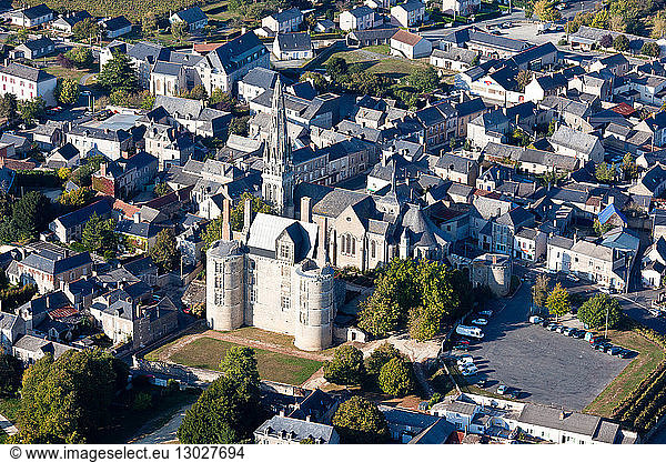 France  Maine et Loire  Martigne Briand (aerial view)
