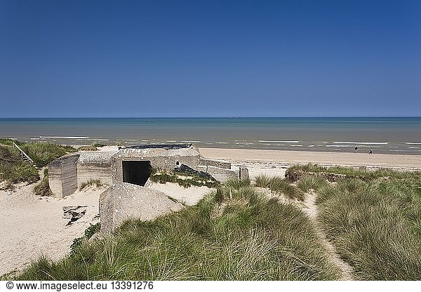 France  Manche  D-Day Beaches Area  WW2-era D-Day invasion Utah Beach  Sainte Marie du Mont  ruins of German bunkers