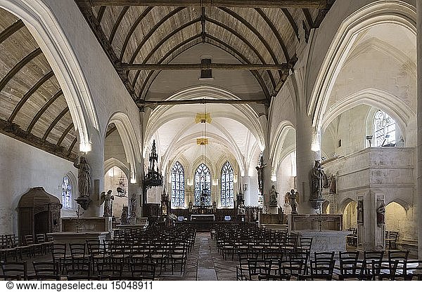France  Morbihan  Guern  interior of Notre Dame de Quelven chapel