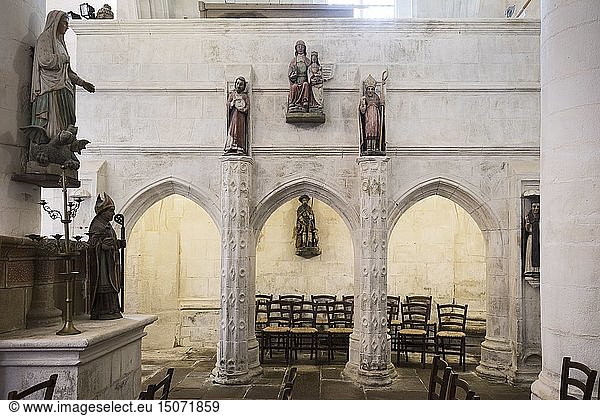 France  Morbihan  Guern  interior of Notre Dame de Quelven chapel
