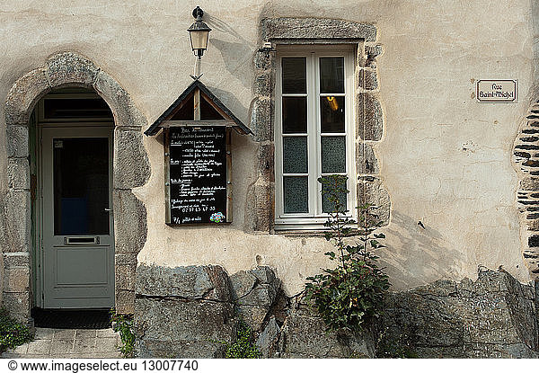 France  Morbihan  Rochefort en Terre  labelled Les Plus Beaux Villages de France (The Most Beautiful Villages of France)  restaurant in the Rue St Michel