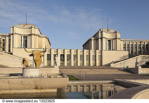 France Paris area listed as World Heritage by UNESCO fountains in the gardens of the Trocadero and Palais Chaillot