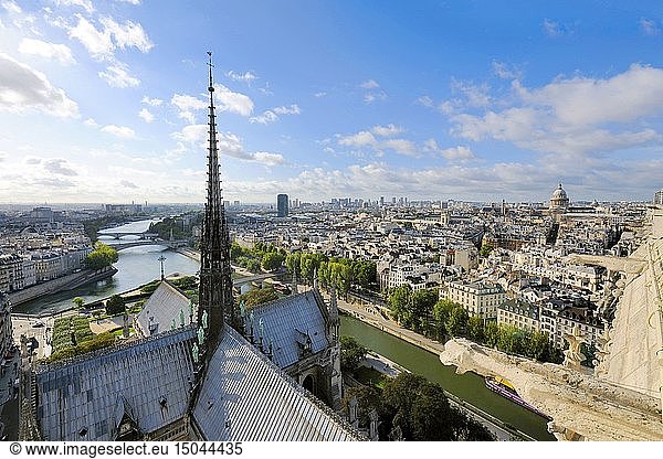 France  Paris  area listed as World Heritage by UNESCO  Ile de la Cite  the Notre Dame Cathedral and the east of Paris