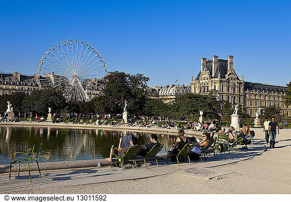 France  Paris  area listed as World Heritage by UNESCO  the Tuileries gardens and the Big wheel
