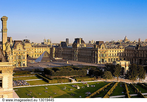 France  Paris  area listed as World Heritage by UNESCO  view on Louvre Museum and Tuileries garden from the Big Wheel
