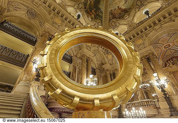 France  Paris  Garnier opera house (1878) under the architect Charles Garnier in eclectic style  sculpture on the Grand staircase
