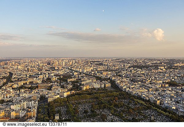 France  Paris  general view with the Montparnasse Cemetery