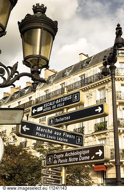 France  Paris  Sign posts in the city