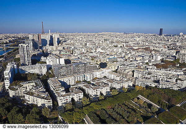 France  Paris  the buildings of the Front de Seine (aerial view)