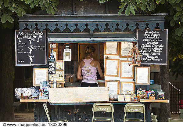 France  Paris  the Luxembourg gardens  refreshment kiosk