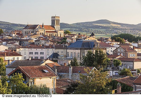France  Puy de Dome  Billom with a view of the collegiate church Saint Cerneuf