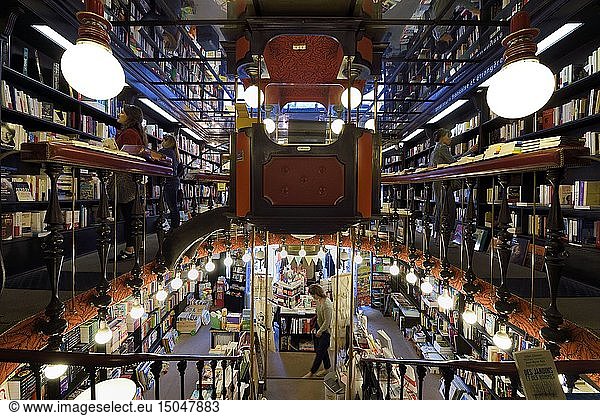 France  Pyrenees Atlantiques  Basque Country  Biarritz  the Bookstore Place Clemenceau whose architecture was realized in 1970 on an English cabinet model