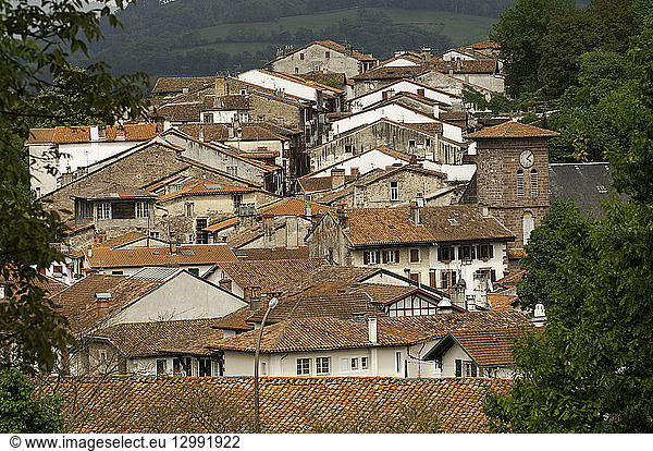 France Pyrenees Atlantiques Saint Jean Pied de Port last stop of el Camino de Santiago before crossing the Pyrenees medieval old town