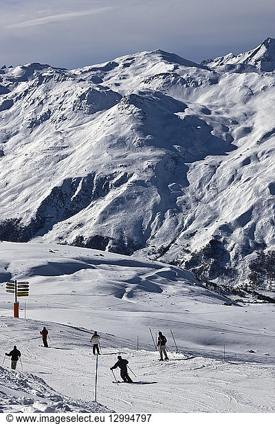 France  Savoie  Meribel  the troix Valleys ski area to the Valley of Belleville