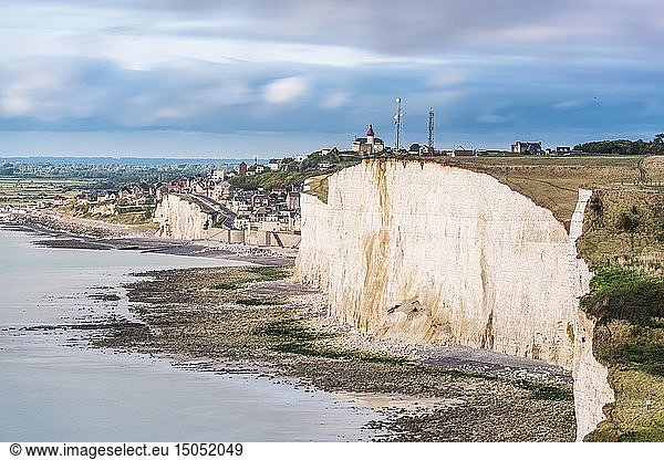 France  Somme  Ault  the beach and the chalk cliffs of Bois de Cise