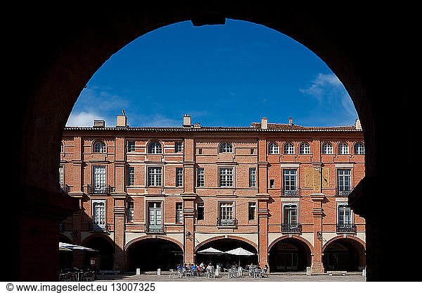 France  Tarn et Garonne  Montauban  outlook over the Place Nationale from the arcades