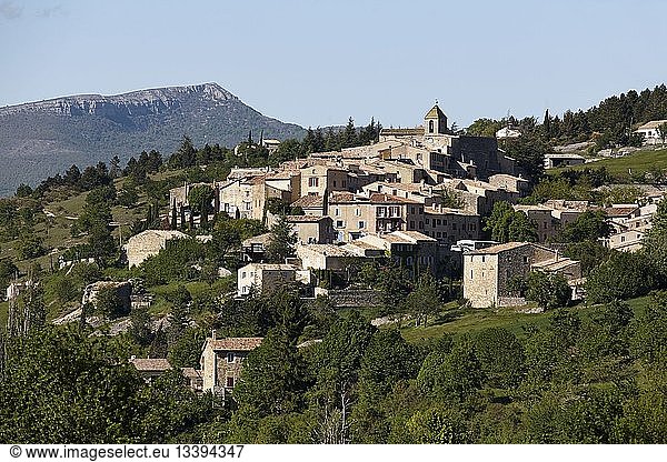 France  Vaucluse  Aurel  General view of the village with St. Aurele church from 12th century