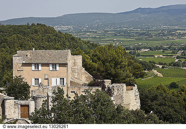 France  Vaucluse  Luberon  Menerbes  labelled Les Plus Beaux Villages de France (The Most Beautiful Villages of France)  Le Castelet  small castle built on the ruins of an ancient fortress